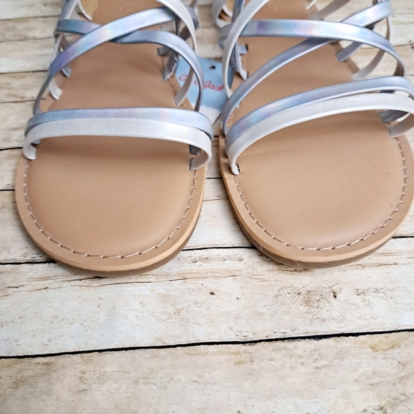 Cat & Jack Girl's White Dion Strappy Back Zipper Gladiator Sandals Sz 4 - Picture 6 of 11